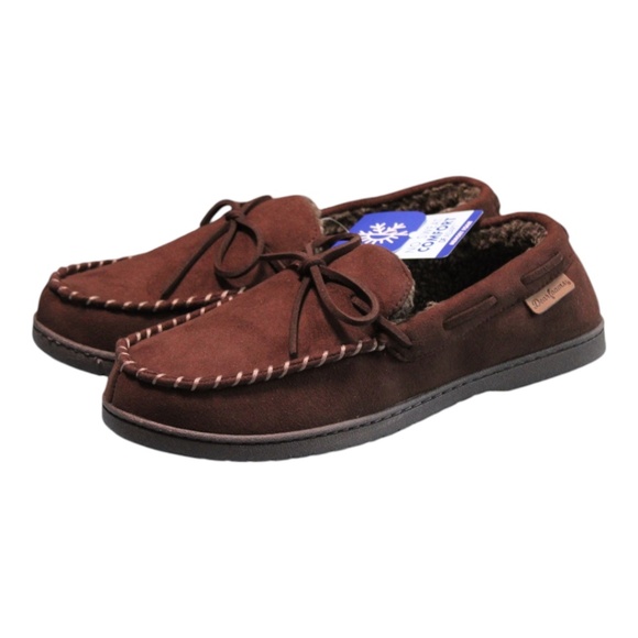 Dearfoam Moccasin Slippers Brown Mens Medium 9/10 - Picture 2 of 5